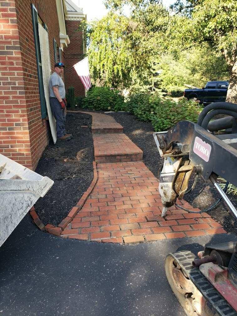 Paver walkway going in