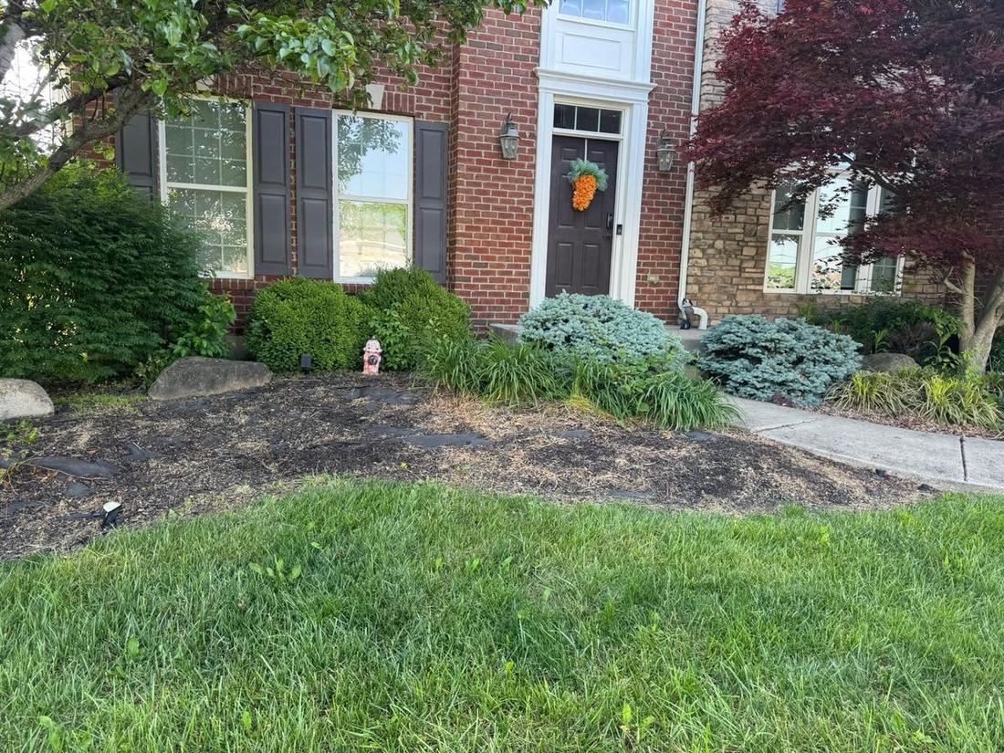 Landscape beds around the entry